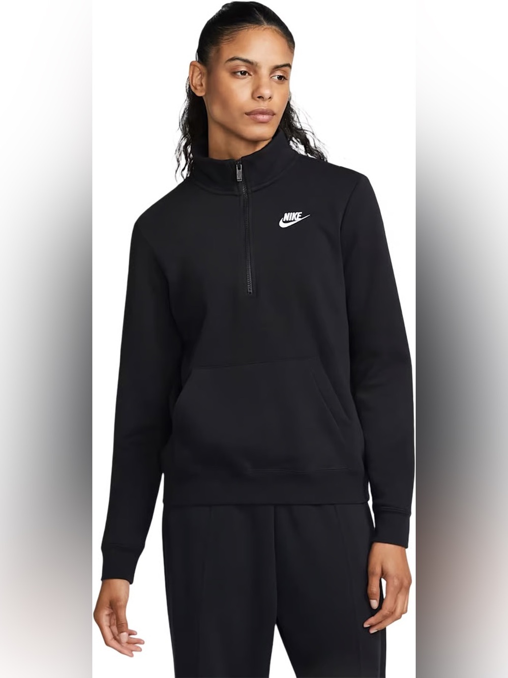 NWT Nike Sportswear Club Fleece 1/2-Zip Sweatshirt in black